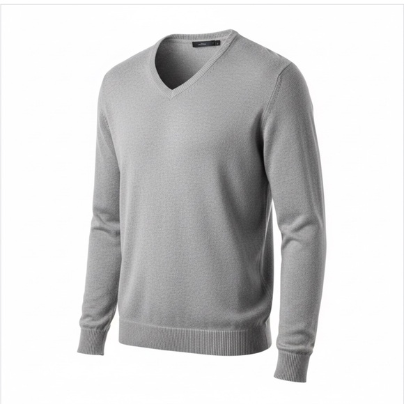 H&M Other - NEW H&M Men’s V-Neck Sweater Cotton Light Gray Pull Over Size XL